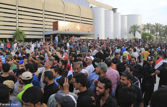 پارلمان عراق در اشغال معترضان +عکس