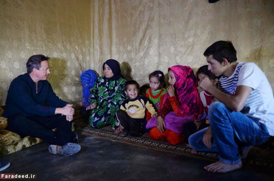 دیوید کامرون در کمپ آوارگان سوری +عکس