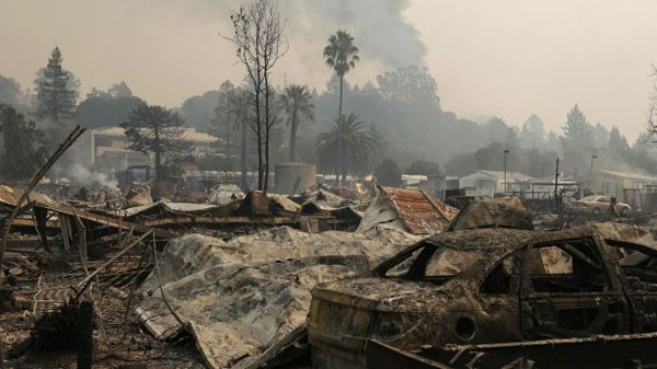 آتش سوزی در کالیفرنیا با 10 کشته و 100 زخمی