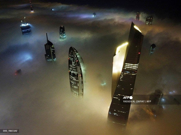 کویت در مه غرق شد!