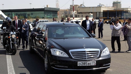 اسکورت خودروی حامل پوتین در تهران