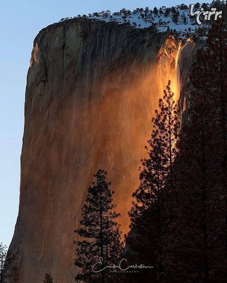 آبشار آتشین در پارک ملی یوسمیت