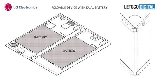 تولید گوشی انعطاف‌پذیر ال‌جی با دو باتری