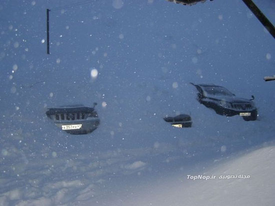 بارش برف دو متری در روسیه! +عکس