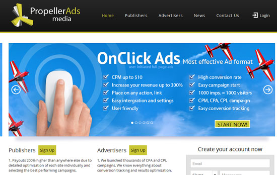 دنیای تبلیغات آنلاین با on click ads