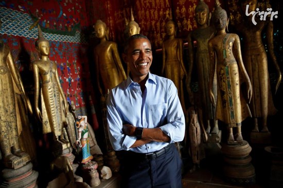 نارگیل خوری اوباما در لائوس