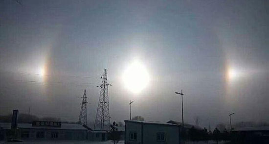 «ظهور سه خورشید» در آسمان چین