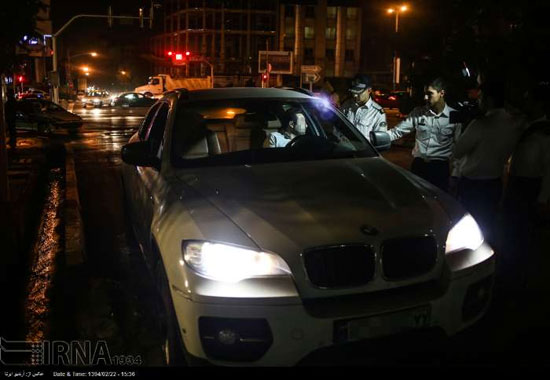 برخورد پلیس با رانندگان متخلف در شب