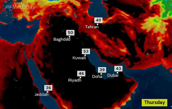 تهران در زمره‌ی گرم‌ترین شهرهای جهان