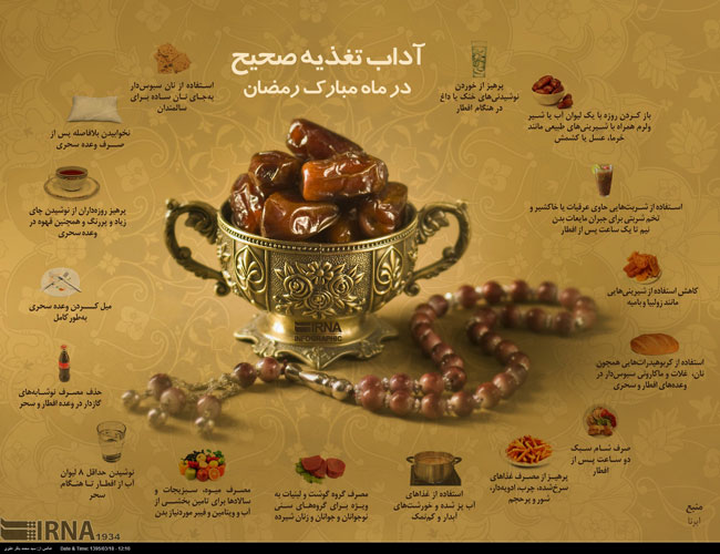 اینفوگرافیک: آداب تغذیه صحیح در رمضان