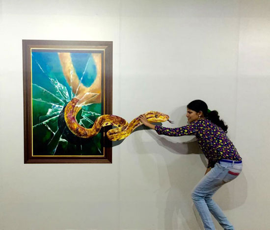 نمایشگاه نقاشی های سه بعدی در هند