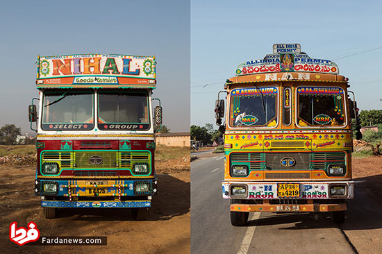 کامیون‌ها و کامیون‌داران هندی به روایت تصاویر