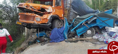 عکس: تصادف وحشتناک نیسان با کامیون