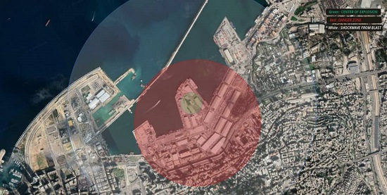 تصویر ماهواره‌ای از انفجار بیروت