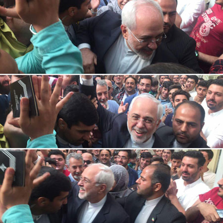 حضور محمدجواد ظریف در حسینیه جماران