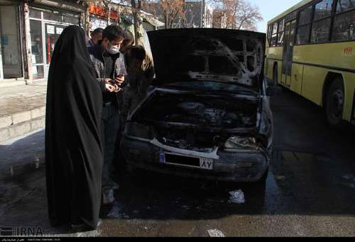 عکس: انفجار پراید در زنجان