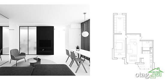 ۳ آپارتمان کوچک با فضایی سفید و بسیار روشن