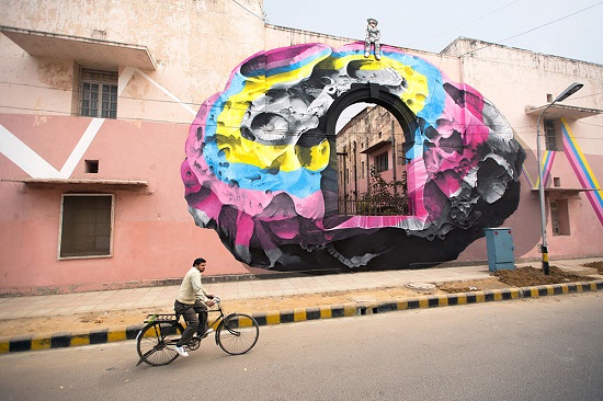پیام زیست محیطی با نقاشی خیابانی!