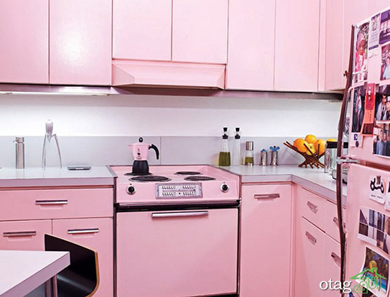 تزیین دکوراسیون آشپزخانه کوچک، با رنگ‌های شاد