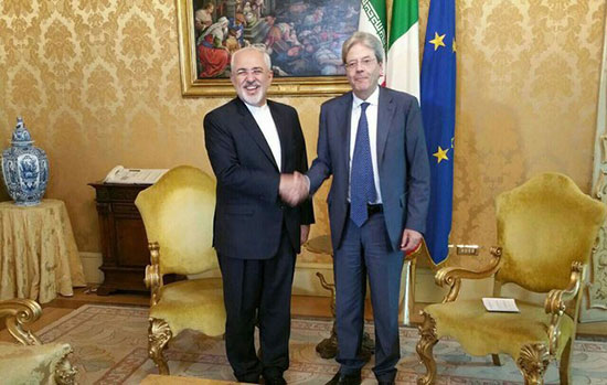 دیدار ظریف با نخست وزیر ایتالیا