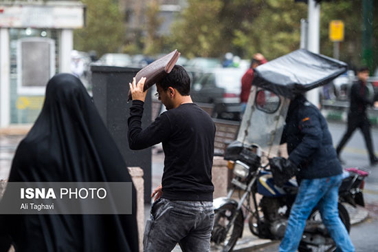 اولین بارش باران پاییزی در تهران