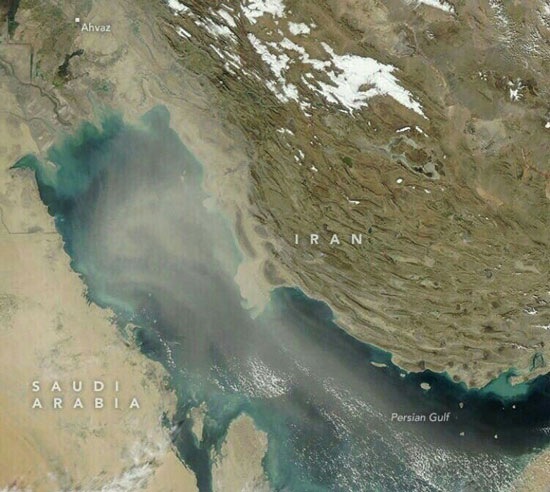 تصویر ناسا از از گرد و غبار خوزستان