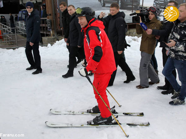 اسکی بازی پوتین و لوکاشنکو