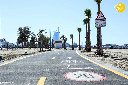 دوچرخه‌سواری حاکم دبی در ساحل جمیرا