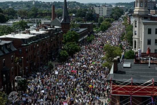 تظاهرات بزرگ علیه نژادپرستی در بوستون