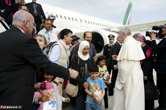 عکس: پاپ به دیدار پناهجویان رفت