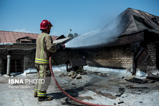 آتش‌‌سوزی در بازار برنج تهران