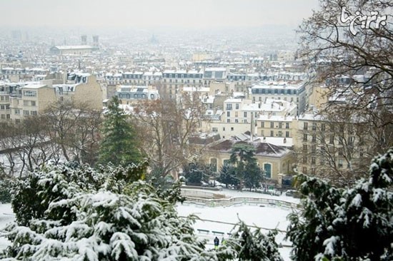 تصاویری زیبا از پاریس برفی