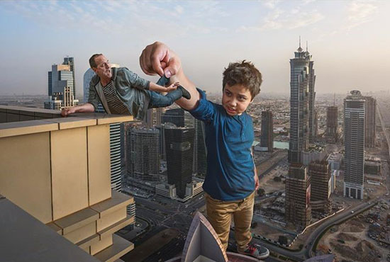 هنرنمایی عکاس سورئالیست با عکس های پسرش