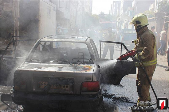 آتش‌سوزی ناگهانی پراید، ۲۰۶ و نیسان در شهر ری