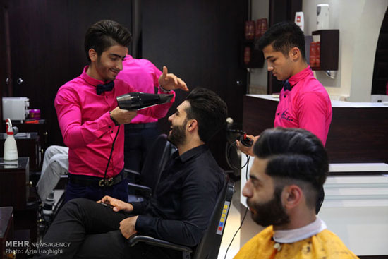 تصاویری از آرایشگاه مردانه به سبک ایرانی