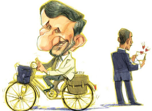 کاریکاتور: احمدی‌ نژاد و اوباما!