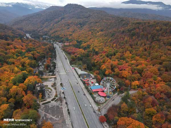 تصاویر هوایی از جاده‌های پاییزیِ «هیرکانی»