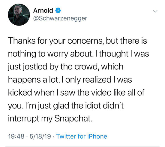 اولین واکنش آرنولد شوارتزنگر به حمله به او