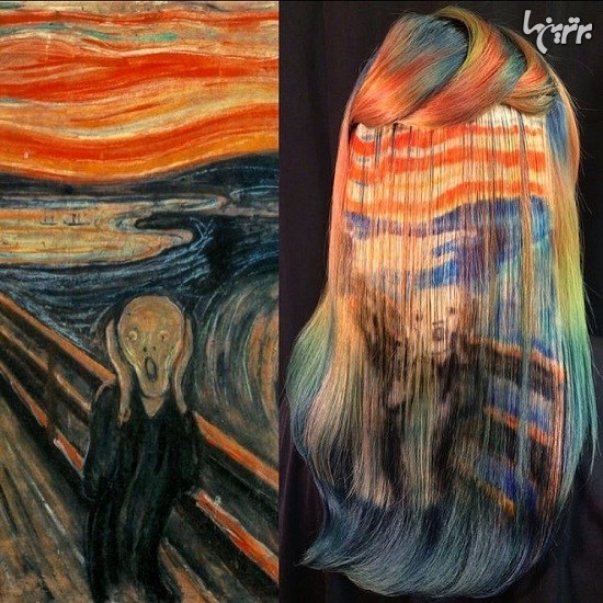 رنگ آمیزی مو به شکل آثار هنری مشهور