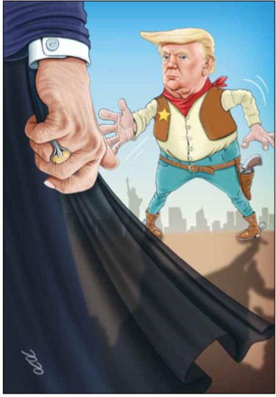 کاریکاتور: دوئل دیدنی روحانی و ترامپ!