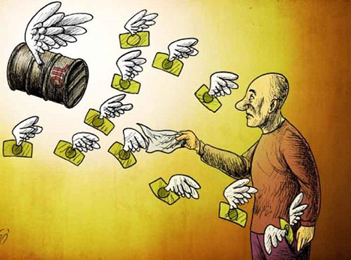 کاریکاتور: درآمد نفتی احمدی نژاد و روحانی