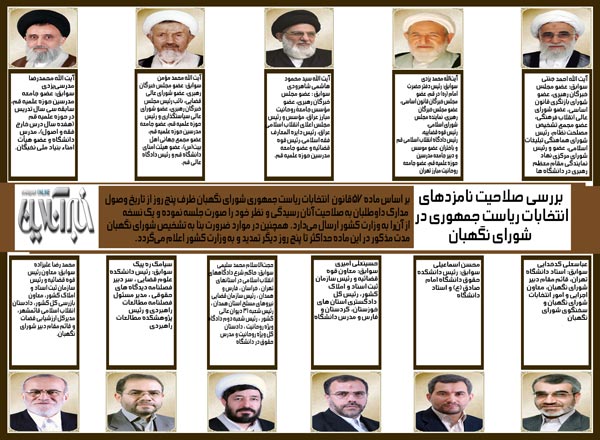 چه کسانی صلاحیت نامزدها را تایید می‌کنند؟