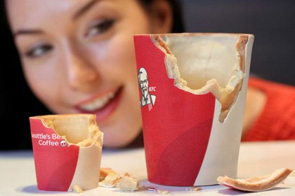 فنجان های خوردنی، ابتکار جدید KFC +عکس