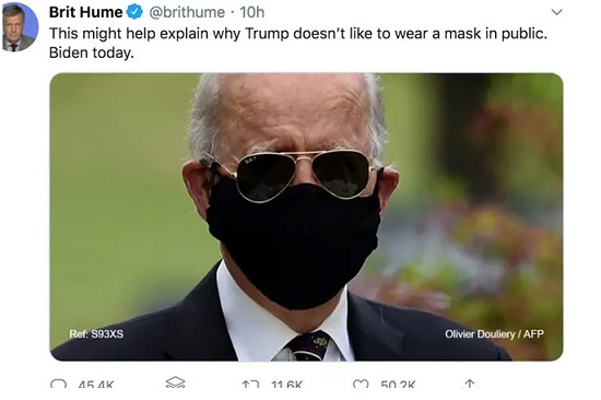 ترامپ ماسک زدنِ جو بایدن را مسخره کرد