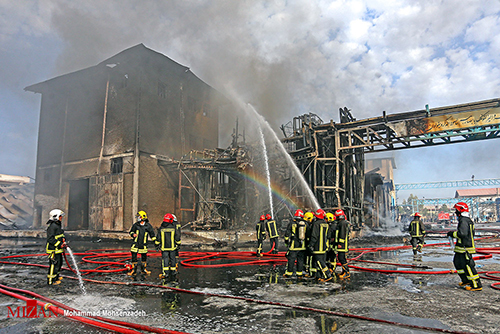 آتش‌سوزی در کارخانه تولید الکل