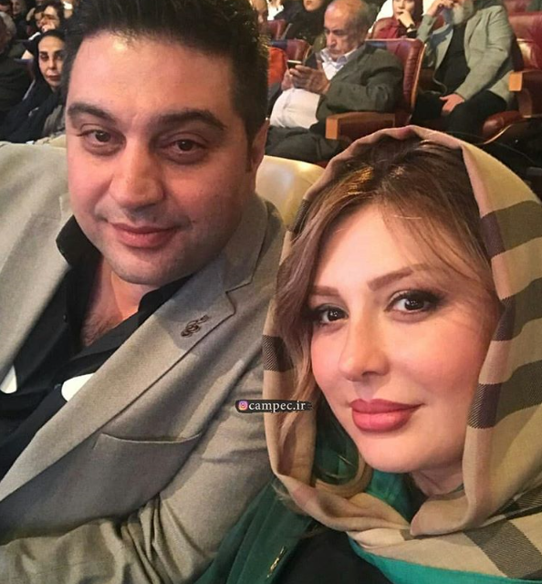 نیوشا ضیغمی و همسرش در جشن حافظ