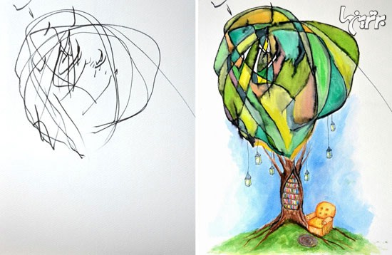 هنرنمایی مادر خلاق با خط‌خطی‌های کودکش!