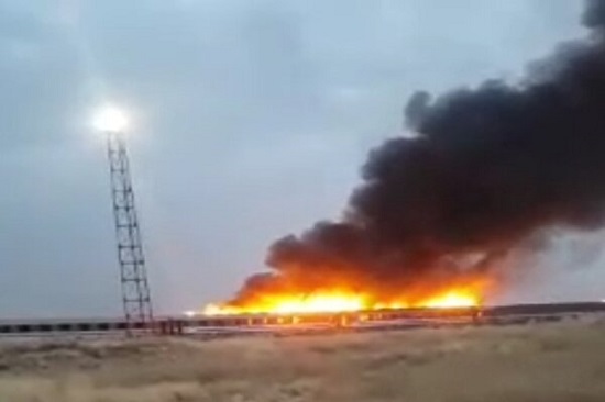 آتش‌سوزی واگن‌های قطار در اسلامشهر