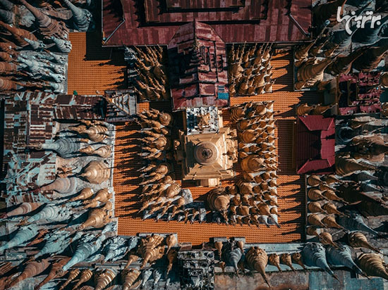عکس‌های هوایی خیره‌کننده از معابد بودایی