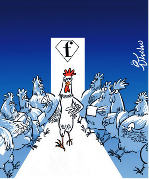 کاریکاتور: مرغ خوش هیکل به بازار آمد!